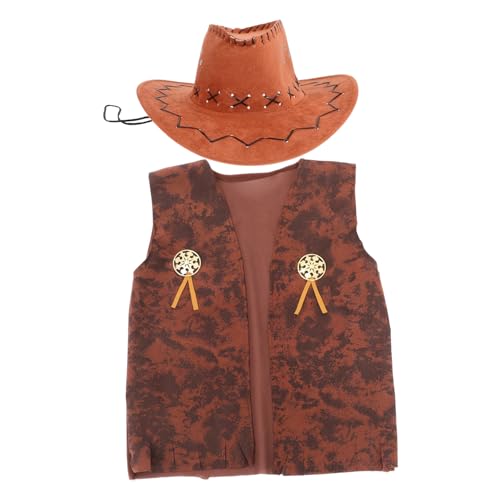 Garneck 1 Set Männer Cowboy Kostüm Western Cowboy Kostüm Für Erwachsene Cowboyhut Und Accessoires Für Halloween -karneval- Und Themenpartys von Garneck