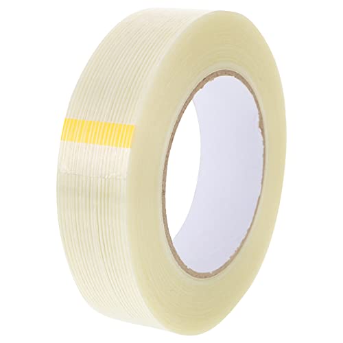 Garneck 1 Stück Glasfaserband transparent Glasfaser-Packband Packband klar Streifen mit Kleber Filamentband Stoff packing tape paketband Modell fixiertes Klebeband Befestigungsband Weiß von Garneck