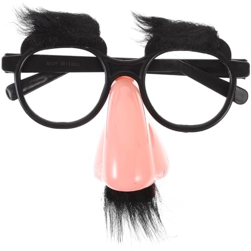 Garneck 1 Stück Verkleidungsbrille Mit Lustiger Nase Schnurrbart Und Augenbrauen Halloween-Kostüme Requisiten Party Lustige Nasenbrille von Garneck