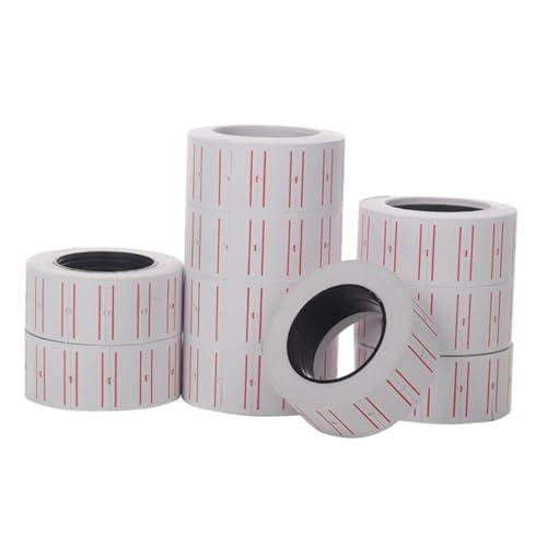 Garneck 10 Rollen Preisschild Aufkleber Papier mit Roter Markierung Selbstklebend Lesbare Zahlenetiketten für Supermarkt Obstladen Lebensmittelladen Kompatibel mit Einreihigen Garneck 10 Rollen Preisschild Aufkleber Papier mit Roter Markierung Selbstklebend Lesbare Zahlenetiketten für Supermarkt Obstladen Lebensmittelladen Kompatibel mit Einreihigen von Garneck