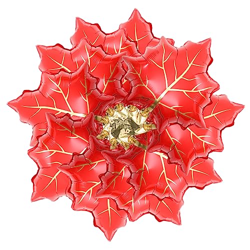 Garneck 10 Stück Ahornblattballon Luftballons Fallen Danksagungsballons Luftballons Aus Blättern Geformt Partygeschenk Fest Folienblatt Herbstluftballons Aluminiumfolie Rot von Garneck
