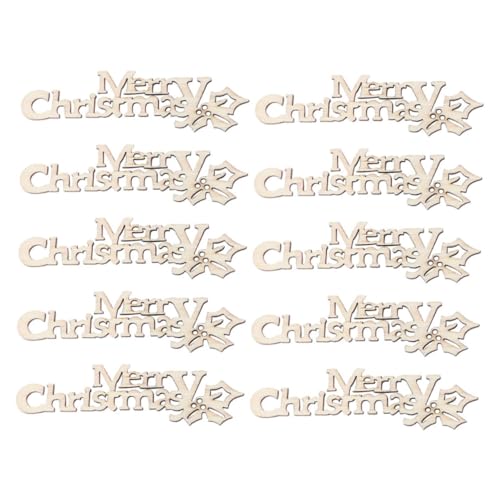 Garneck 10 Stück Christbaumkugel aus Holz Sammelalbum Handwerk schmucklos Herstellung ausgeschnitten Ausschnitte deko Weihnachts-DIY-Malerei-Tags leerer Weihnachtsausschnitt hölzern Khaki von Garneck
