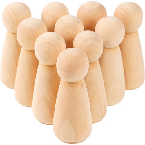 Garneck 10 Stück DIY Holzfiguren Zum Bemalen - Unvollendete Holzkegel 10 Cm Für Kreative Bastelprojekte - Hochzeiten Und Geburtstagsdekoration Individuelle Gestaltungsmöglichkeiten von Garneck