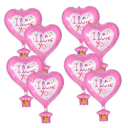 Garneck 10 Stück Heißluftballon Dekoration luftballons Partyballon zum Valentinstag Valentinstag-Jubiläumsballons Geburtstagsballons aus Folie Liebesballons Aluminiumfolie von Garneck