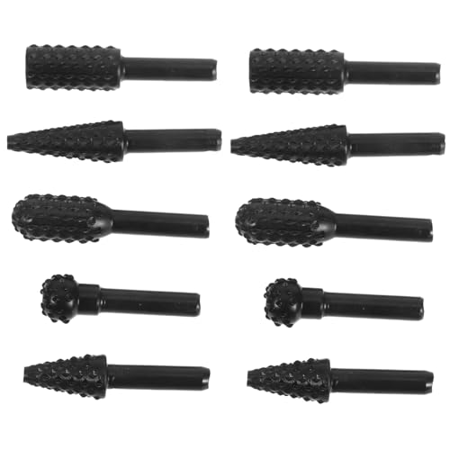 Garneck 10 Stück Holzbearbeitungsdatei Shaping-datei Holzschnitzereibits Polierkopf Für Die Holzbearbeitung Polierwerkzeug Aus Metall Bohrwerkzeuge Polierwerkzeuge Aus Metall Black Stahl von Garneck