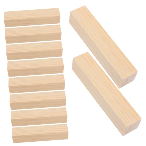 Garneck 10 Stück Kiefernholzstreifenpartition Bastelstäbchen aus Holz selber machen DIY Holzstäbe Holzbearbeitung Bastelbretter aus Holz rechteckige Holzleisten Dübelstangen von Garneck