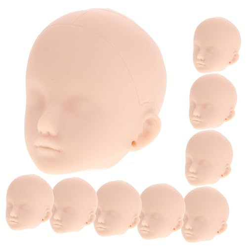 Garneck 10 Stück Make-up-puppenkopf Üben Sie Make-up-Gesicht Make-up-übungsgesicht DIY Puppen-Make-up-Kopf Üben Sie Das Schminken Von Puppenköpfen Make-up Schaufensterpuppenkopf Plastik von Garneck