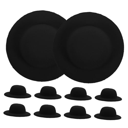 Garneck 10 Stück Mini Mini Dinge Puppen Bowler Winzige Schiebermütze Für Puppen Mini Weihnachtsschmuck Mini Bowler Für Kleiner Zylinder Kleine Puppen Kleine DIY Puppenhüte von Garneck