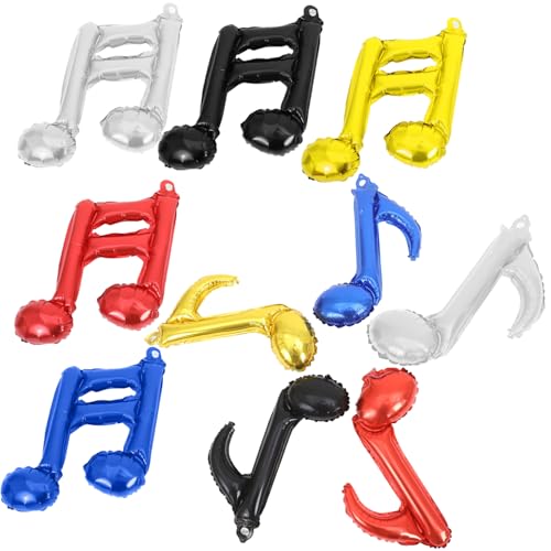 Garneck 10 Stück Musiknotenballon Musiknoten-konfetti Musik-aluminiumballons Geburtstag Luftballons Tischdekoration Aus Ballons Folienballons Mit Musiknoten Disco-ballons Aluminiumfolie von Garneck