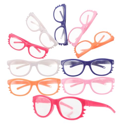 Garneck 10 Stück Puppe Brille Puppe Lesebrille Für Mini -puppenbrille Puppenbrillen Weihnachtsbrille Requisiten Lustige Brille Kostümzubehör Für Minipuppen Plastik von Garneck