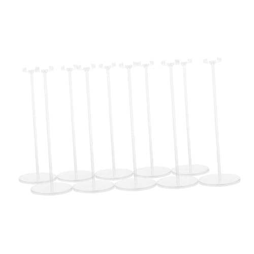 Garneck 10 Stück Puppenständer Halter Inhaber Stand Zeigen Steigleitung Puppen Stehen Puppenzubehör Basis für Actionfiguren Figurenständer Puppen-Mini-Vitrinenständer Plastik Transparent von Garneck