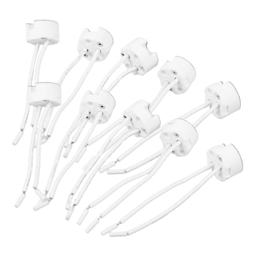Garneck 10 Stück Teiliges Keramik Lampenfassung mit Silikonkabel Hitzebeständige Ersatzfassung für Innen und Außenbeleuchtung Flexible Installation Vielseitig Kompatibel von Garneck