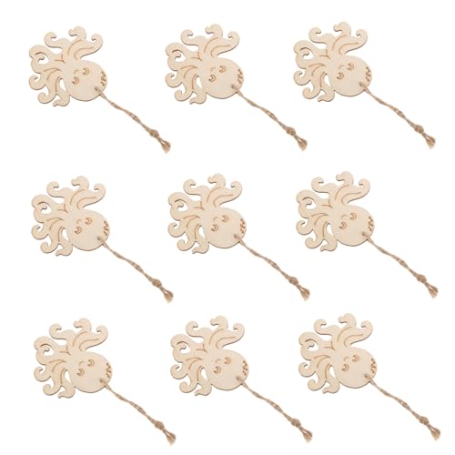 Garneck 10 Stück Unbehandelte Holz Ausschnitte für DIY Projekte Unbemalte Holzformen für Kreative Dekorationen für Partys und Bastelarbeiten Schnur von Garneck