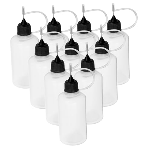Garneck 10 Stück Wasserabfüllung kleben kleine Squeeze-Flasche leere Flaschen für Flüssigkeit kleber flaschen Flasche zum Auftragen von Klebstoff Rostfreier Stahl Black von Garneck