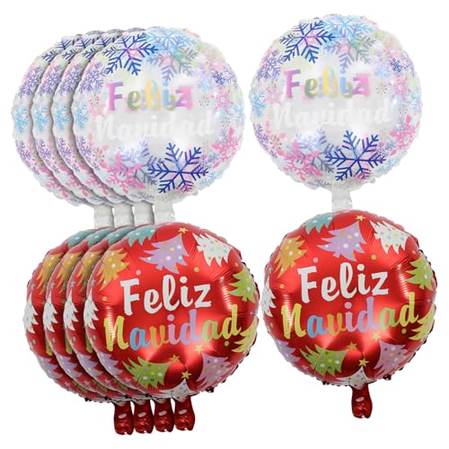 Garneck 10 Stück Weihnachtsbaum Folienballons Dekorative Luftballons für Weihnachten Feliz Weihnachtsdeko für Festlichkeiten und Partys von Garneck