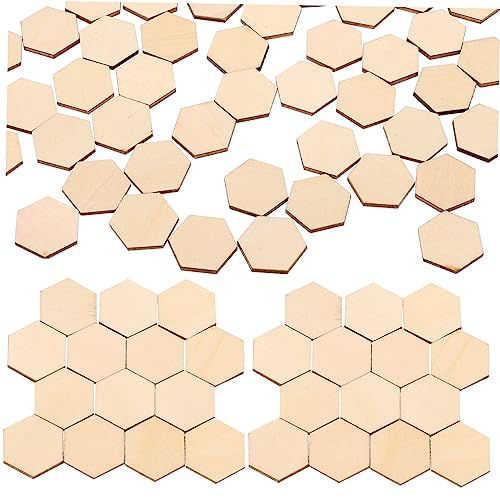 Garneck 100 Stück Buchenholz Sechseckige Holzstücke Diy Ornamente für Hochzeiten Geburtstage und Weihnachten Unlackierte Holzformen für Kreative Bastelprojekte von Garneck