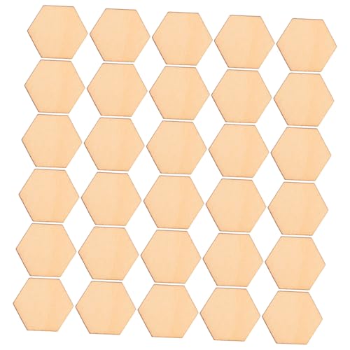 Garneck 100 Stück Buchenholz Sechseckige Holzstücke für Diy Bastelprojekte Unlackierte Ornamente zur Dekoration von Hochzeiten Geburtstagen und Weihnachten von Garneck