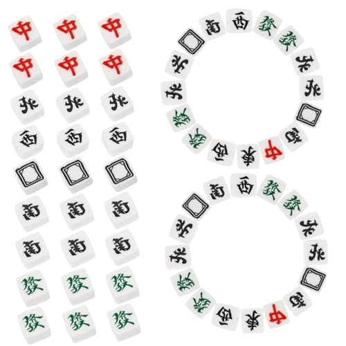 Garneck 100 Stück DIY Polymer Clay Mahjong Perlen Charms für Schmuckherstellung Glatte Oberfläche Langlebig und Vielseitig für Armbänder und Halsketten Tragbar und Handgefertigt von Garneck
