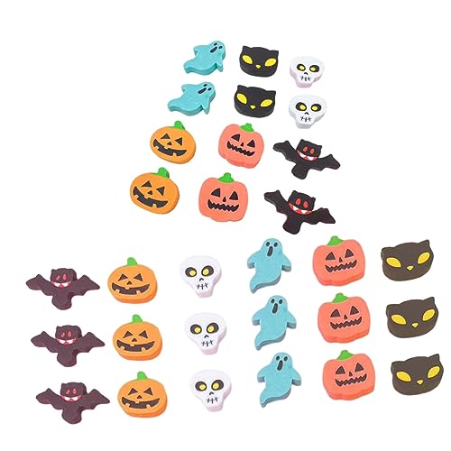 Garneck 100 Stück Halloween Mini Radiergummis Karikatur Radierer Mischdesign für Partys Schulbedarf und Geschenktütenfüllung Tpr Material Leuchtende Farben Langlebig und Praktisch von Garneck