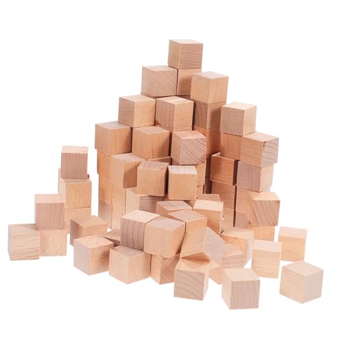 Garneck 100 Stück Holzbausteine Unbehandelte Quadratische Würfel aus Holz für Kreative Spiele Pädagogisches Lernen und Puzzleherstellung Sicher mit Glatten Kanten für Gruppenprojekte von Garneck