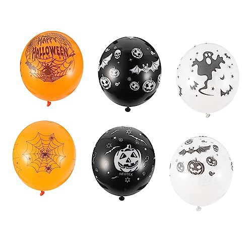 Garneck 100 Stück Kürbisballon Halloween Ballons Ballonbogen Set Ballons Für Ballontiere Blaue Und Gelbe Ballons Heißluftballons Schwarze Ballons Festival Ballons Bunte Emulsion von Garneck