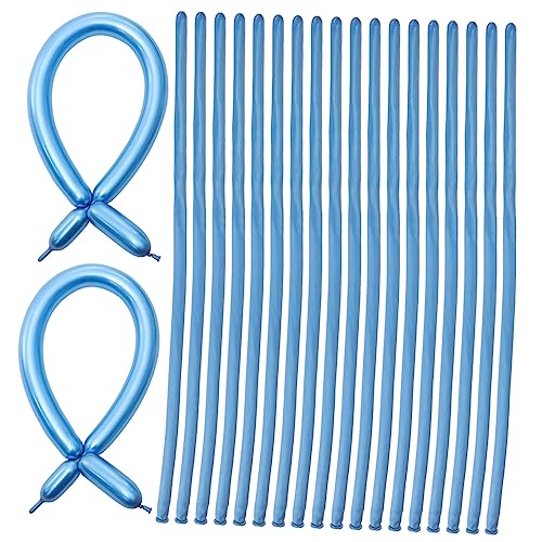 Garneck 100 Stück Langer Ballon hochzeitsdeko hochzeitsdeco ballonmütze luftballone lange luftballons dekorative Luftballons für Partys Party-Latexballons lange Ballondekore Emulsion Blue von Garneck