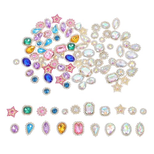 Garneck 100 Stück Mini-Strass-Haarspangen, DIY-Haarspangen, Material: Sonnenblumen-Handnähen, Strasssteine für Kleiderzubehör, dekorative Clip-Strasssteine zum Basteln von Garneck