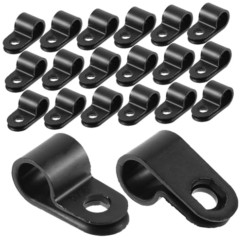 Garneck 100 Stück Nylon-R-Typ-Kabelclip-Organizer-Kabelclip Klemme für die Kabelführung Antenne kabel clips kabel klipse Befestigungsclip für die Kabelführung Lichtklammern im Freien PVC von Garneck