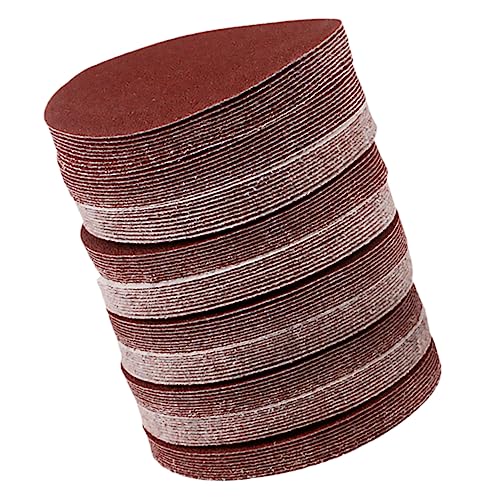 Garneck 100 Stück Sandpapier für Bußgeld runden Streugut Holzbearbeitung schleifpapier poliermaschinen schleifbrett runde Schleifscheiben runder Holzschleifteller Braunes Edelkorund rot von Garneck