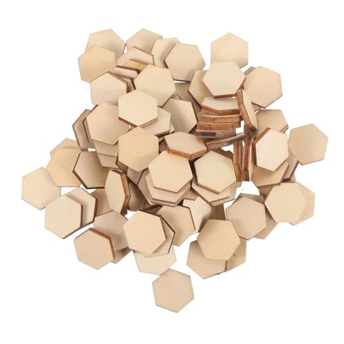 Garneck 100 Stück Sechseckige Holzstücke Beech Holzornamente für Diy Bastelarbeiten Hochzeits und Weihnachtsdekorationen Hochwertige Holzmaterialien Glatte Oberfläche von Garneck
