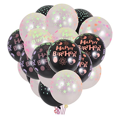 Garneck 100St fluoreszierender Ballon hochzeitsdeko leuchtende luftballons klare Luftballons schwarze Luftballons Ornament Dekor leuchten in den dunklen Ballons Latexballon Punktmuster von Garneck