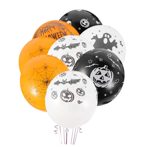 Garneck 100Stücke Halloween Kürbis Ballons Ballons für Halloween Party Deko Langlebige Luftballons mit Gruseligem Design für Feiern und Fotoshooting von Garneck