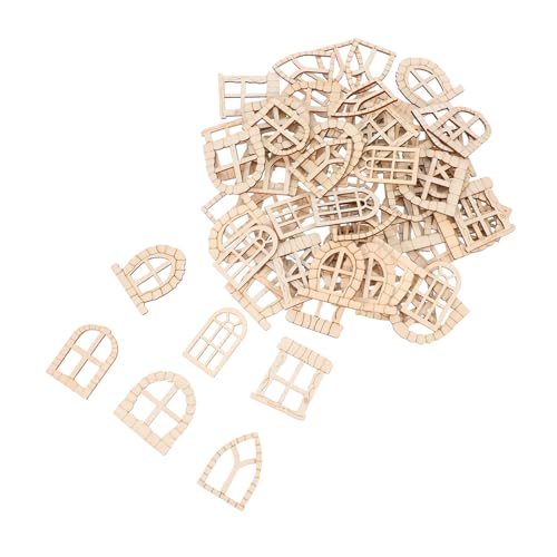 Garneck 100stücke Unbemalte Holz-fee Türen Miniatur Gartendekorationen Für DIY Feenhäuser Natürliche Gartenaccessoires Kreative Fenster Und Türen Für Mini Landschaften von Garneck