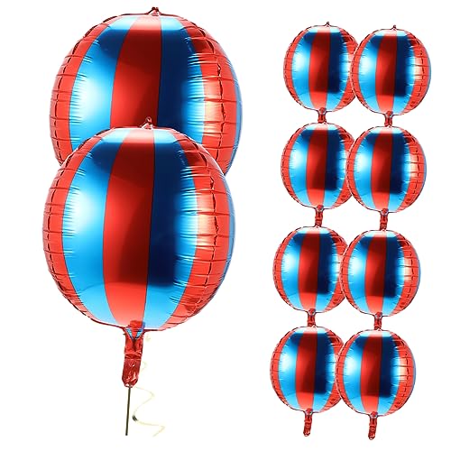 Garneck 10Stücke Rote und Blaue Streifen Folienballons für Geburtstagsfeiern für Hochzeiten und Partydekorationen Hochwertige Luftballons für Veranstaltungen von Garneck