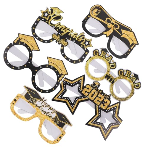 Garneck 12 Paare Abschlussbrille Gläser Vorabend Party Trendy Led 2023 Abschluss Fotografie Requisiten Brille Für Den Abschluss Lustige Brille Grad Foto Requisiten Abschlussfeier Papier von Garneck