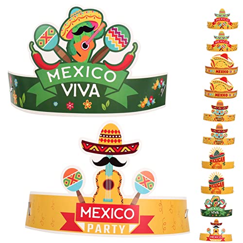 Garneck 12 Stück Karnevals Papierhut Mexikanische Party Dekoration Fiesta Partyhut Mexikanische Hüte Dekor Fiesta Hut Mexikanische Hüte Für Party Kinderhut Dekorativer Hut von Garneck