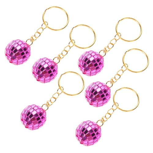 Garneck 12 Stück Teiliges Disco Kugel Schlüsselanhänger Set Mini Spiegelkugeln mit Rosafarbenem Ball Glänzende Partydeko für Hochzeiten Geburtstagsfeiern und Auto Stilvolle Geschenkidee von Garneck