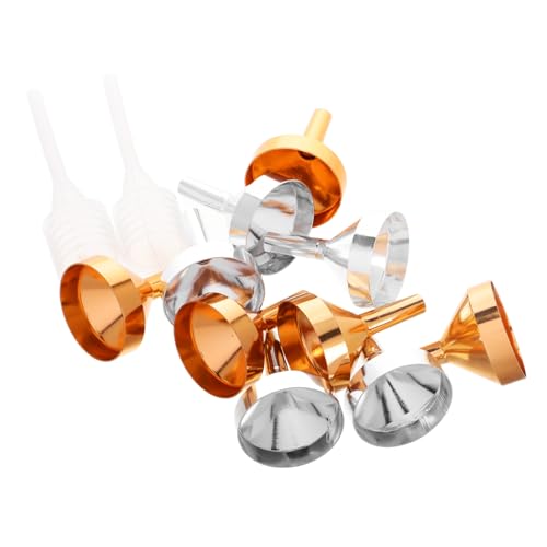 Garneck 12 Stück Teiliges Mini Metalltrichter mit Mini Pipetten Kompakt und Vielseitig für Parfüm Duftöle und Flüssigkeiten Leicht Tragbar für Reisen Büro und Präzises Abfüllen Kleiner von Garneck