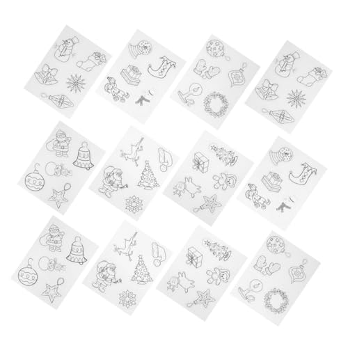 Garneck 12 Stück Teiliges Weihnachts-Heat Schrumpffolien mit Motiv Kunststoffmaterial Langlebig DIY-schlüsselanhänger und Dekorationen Bastelmaterial für Erwachsene von Garneck