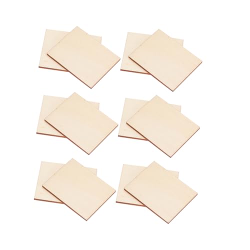 Garneck 120 Stück Umweltfreundliche Holzscheiben Rechteckige Holzplättchen für Diy Handwerksprojekte Glatte Oberfläche Leicht und Langlebig für Basteln und Dekoration von Garneck