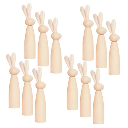 Garneck 12St Hasenkopf-Holzfigur Hasenpuppen bürstenhalter dekoration Schreibwaren Dekoration Raupe Holz Hasen Figuren Naturholz Puppen Tierskulptur aus Holz unvollendete Peg-Puppen Beige Garneck 12St Hasenkopf-Holzfigur Hasenpuppen bürstenhalter dekoration Schreibwaren Dekoration Raupe Holz Hasen Figuren Naturholz Puppen Tierskulptur aus Holz unvollendete Peg-Puppen Beige von Garneck