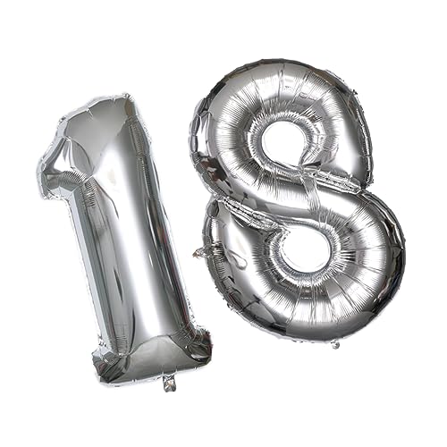 Garneck 18 dekorative Luftballons zum Geburtstag Folienballon Film Ballon Aluminiumfolie wiederverwendbar the wedding party balongas Zahlenballons zahlen luftballon groß Heliumballon von Garneck