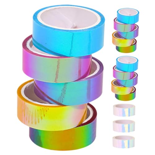Garneck 18 Stück Farbverlaufsband klein Maskierung farbig dünn Urlaubs-Washi-Tape Sammelalbum liefert Weihnachts -Washi -Klebeband Tagebuch Washi Tape Washi Tape zum Basteln Kinderband PVC von Garneck