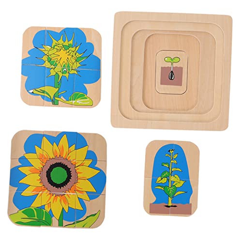 Garneck 1Satz Puzzle Mehrschichtiges Lernpuzzle Für Holzbausatz Mit Tier Und Pflanzenmotiven Fördert Hand Auge Koordination Und Kreativität Für Geburtstage von Garneck