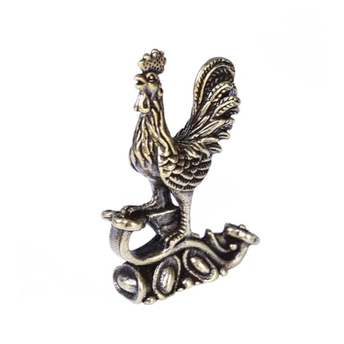 Garneck 1Stk Huhn-Messing-Ornament Dekoration Danksagung coop Party Geburtstag Büroschmuck verheißungsvoller Schmuck Haushaltseinrichtung glücksverheißendes Hahndekor Hahn Schmuck Golden von Garneck