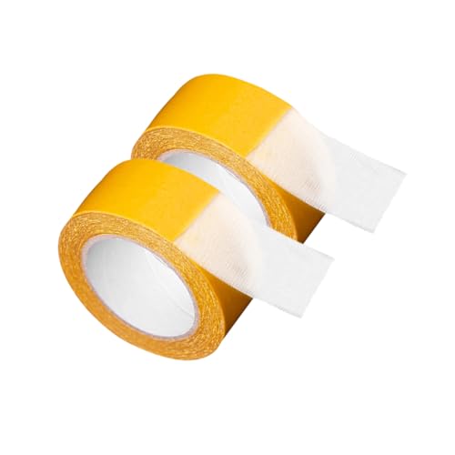 Garneck 2 Rollen Doppelseitiges Klebeband Starkes Gewebeband für Teppiche Wände und Dekoration Rückstandsfrei Entfernbar Handreißbar Hochviskoses Montageband von Garneck