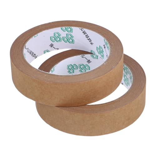 Garneck 2 Rollen Selbstklebendes Kraftpapier packband Beschreibbares Versandklebeband Starkes Papierklebeband für Kartons Vielseitig Einsetzbar zum Verpacken und Versenden von Garneck