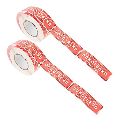 Garneck 2 Rollen Warnaufkleber Nicht Knicken Selbstklebend Langlebige Versandetiketten Vorsicht Zerbrechlich und Handle With Care Hinweisaufkleber für Sichere Paketkennzeichnung von Garneck