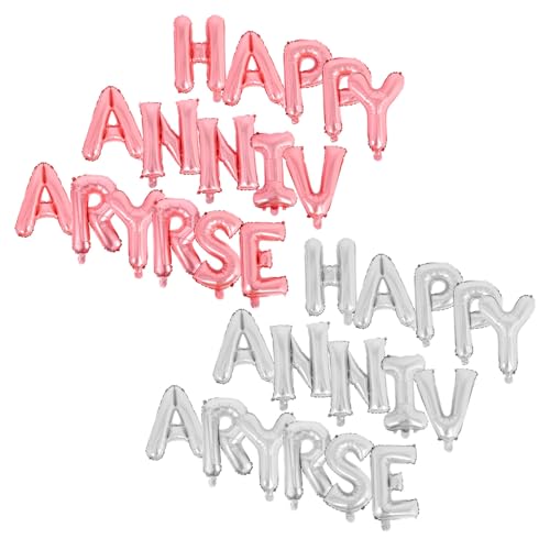Garneck 2 Sätze Aluminiumfolie Ballons Happy Anniversary Buchstaben Dekorationen Silber Roségold Schnell Aufblasbar Für Romantische Hochzeitsjubiläen Party Garneck 2 Sätze Aluminiumfolie Ballons Happy Anniversary Buchstaben Dekorationen Silber Roségold Schnell Aufblasbar Für Romantische Hochzeitsjubiläen Party von Garneck