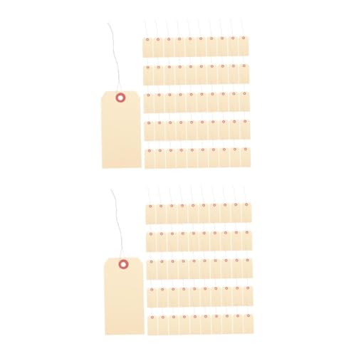 Garneck 2 Sätze Schild Verdrahtet Leere Tags Identifikation Verpackungsetiketten Stichworte Kabelbinder Kennzeichnungsetiketten Etiketten Für Drahtetiketten Manila 100 Stück * 2 von Garneck